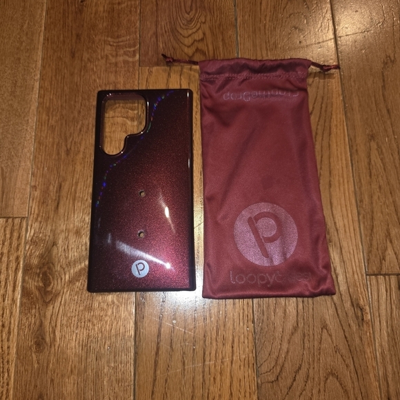Loopy Case Other - Loopy Case Sparkling Maroon Phone Case For Samsung S23 Ultra